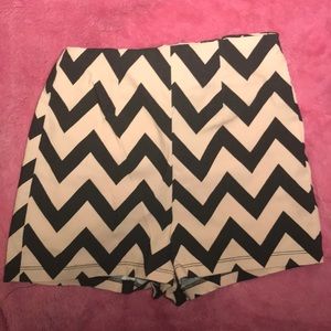 Charlotte Russe Tight Black and Pink Zip Up Shorts